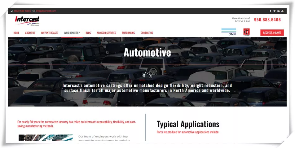 Intercast automotive casting manufacturer